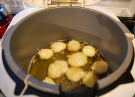 frying zucchini frying zucchini